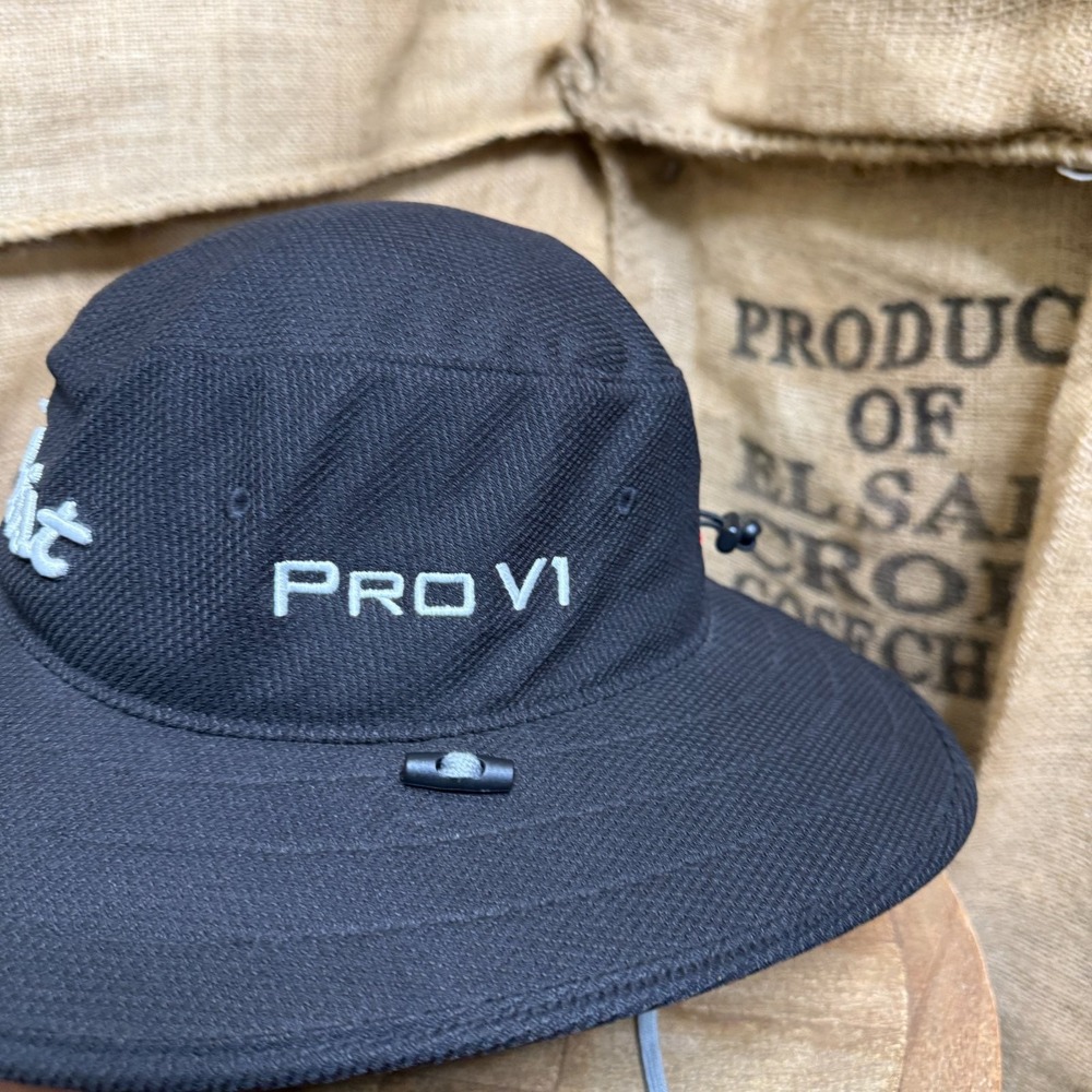 Titleist Tour Aussie Hat Adjustable Moisture Wicking Footjoy Pro V1 Black Golf - Picture 2 of 6